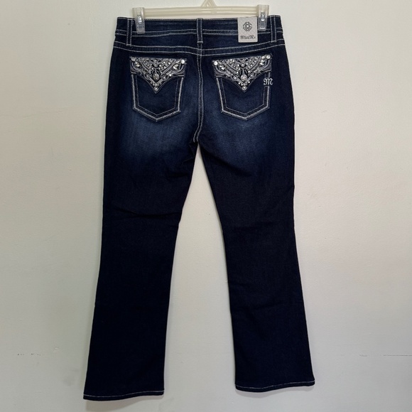 NWOT Miss Me Chloe Bootcut Jeans with Metallic Glitz Faux Flap Pockets Size 32 - Picture 8 of 15